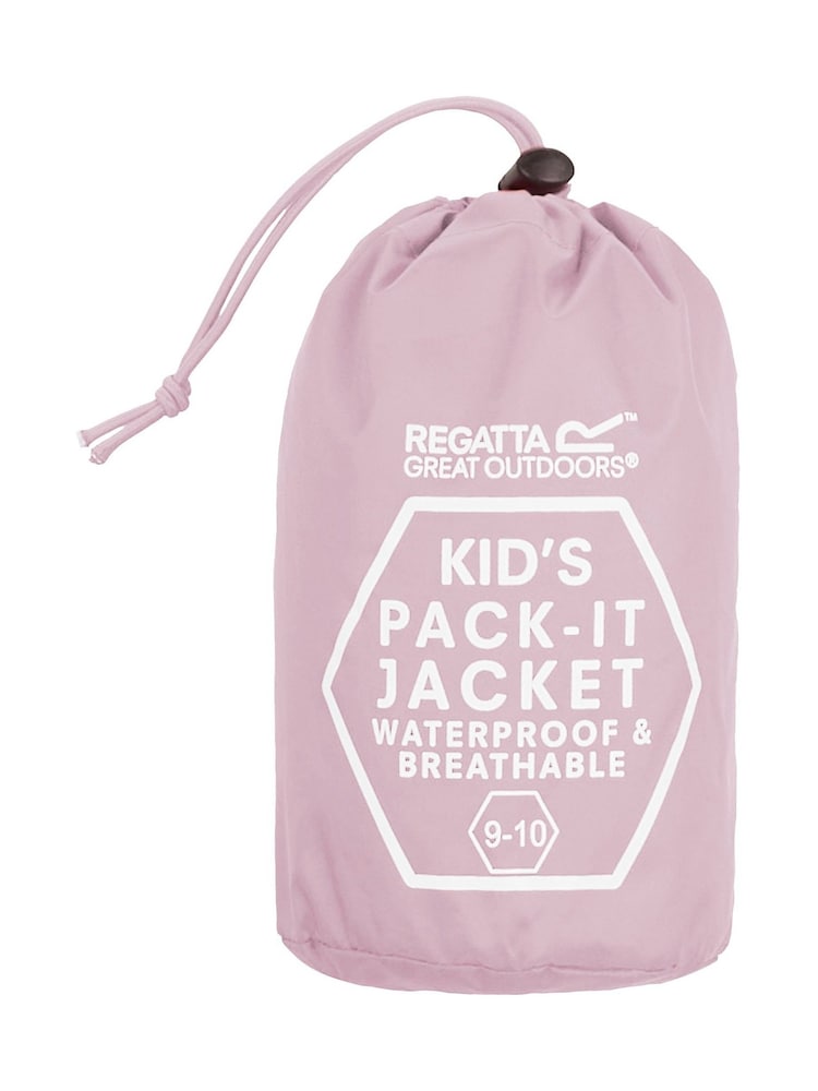 Regatta Purple Kids Waterproof Pack It Jacket - Image 9 of 9