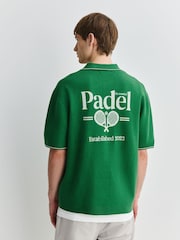 Green Padel Graphic - Relaxed Fit Ultrasoft Smart Knitted Shirt - صورة 4 من 9