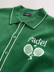 Green Padel Graphic - Relaxed Fit Ultrasoft Smart Knitted Shirt - صورة 9 من 9