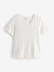 Cream Texture V-Neck T-Shirt - Image 1 of 1