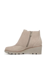 Vionic Wide Fit Cream Abby Arch Support Wedge Ankle Boots - Image 2 of 7
