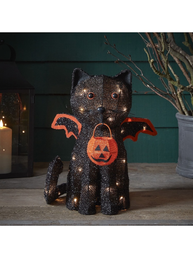 Lights4fun Black Cat Battery Outdoor Halloween Decoration - Image 1 of 3 Lights4fun Black Cat Battery Outdoor Halloween Decoration - Image 1 of 3