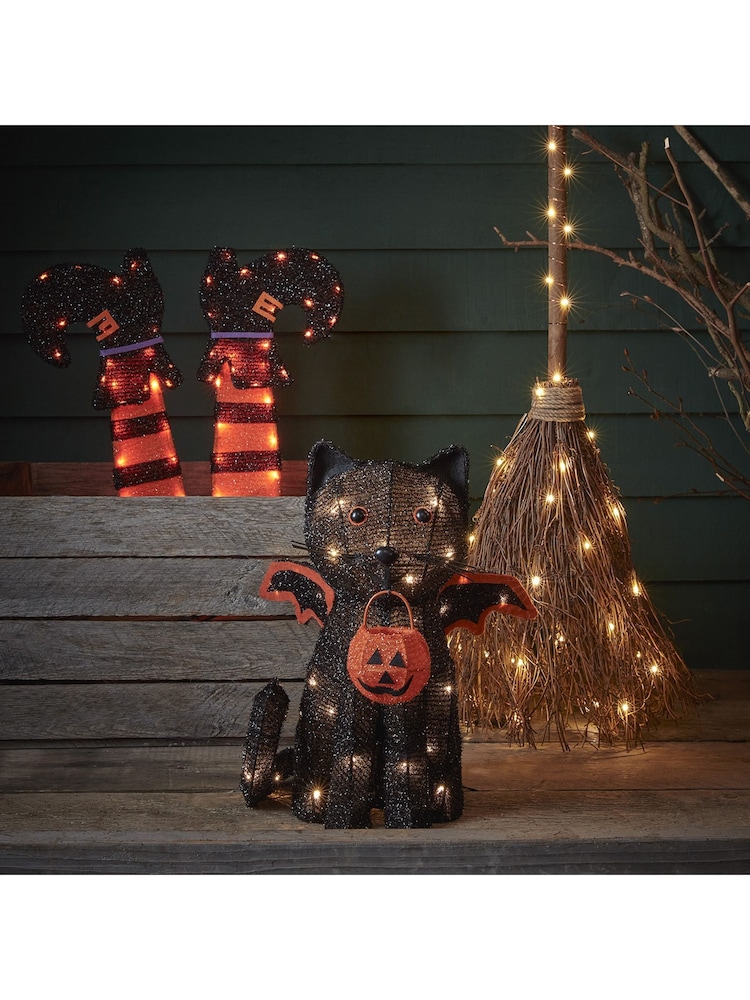 Lights4fun Black Cat Battery Outdoor Halloween Decoration - Image 2 of 3 Lights4fun Black Cat Battery Outdoor Halloween Decoration - Image 2 of 3