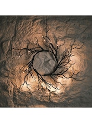 Lights4fun 40cm Pre Lit Black Twig Halloween Wreath - Image 2 of 6