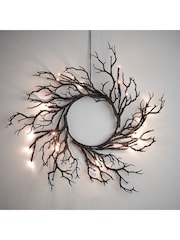 Lights4fun 40cm Pre Lit Black Twig Halloween Wreath - Image 4 of 6