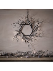 Lights4fun 40cm Pre Lit Black Twig Halloween Wreath - Image 6 of 6