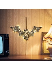 Lights4fun Black Rattan Outdoor Light-Up Halloween Bat - Image 1 of 4