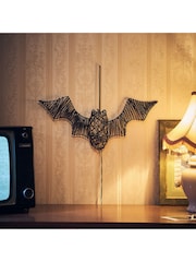Lights4fun Black Rattan Outdoor Light-Up Halloween Bat - Image 2 of 4