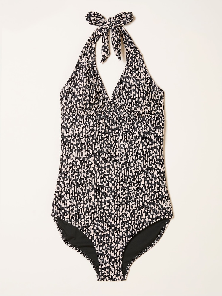 FatFace Braye Black Mono Halter Swimsuit - Image 6 of 6