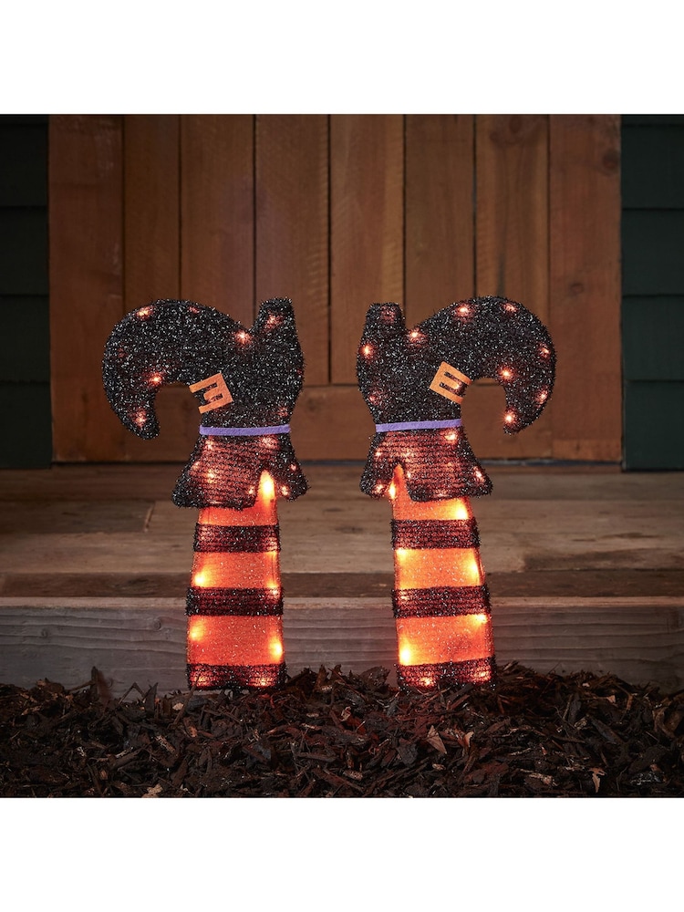 Lights4fun Orange Witchs Legs Halloween Garden Stake Lights - Image 1 of 1