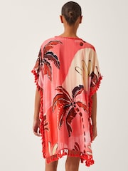Monsoon Orange Alex Palm Tassel Mini Kaftan - Image 2 of 4