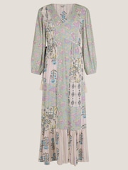 Monsoon Cream Selene Floral Print Long Sleeve Maxi Dress - Image 6 of 6