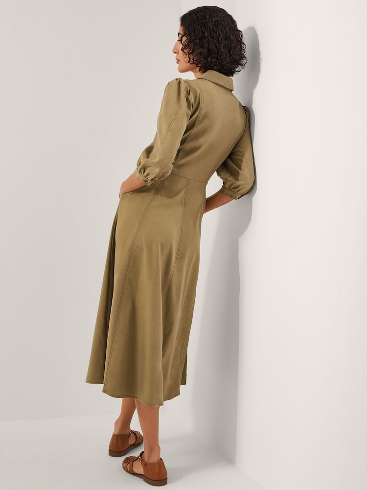 Monsoon Cream Verity Midi Shirt Dress - Image 2 of 5