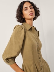 Monsoon Cream Verity Midi Shirt Dress - Image 3 of 5