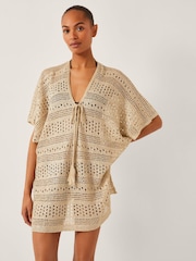 Monsoon Metallic Rosa Knit Mini Kaftan - Image 1 of 4