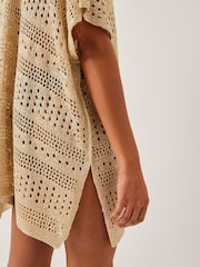 Monsoon Metallic Rosa Knit Mini Kaftan - Image 3 of 4