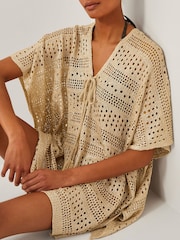 Monsoon Metallic Rosa Knit Mini Kaftan - Image 4 of 4