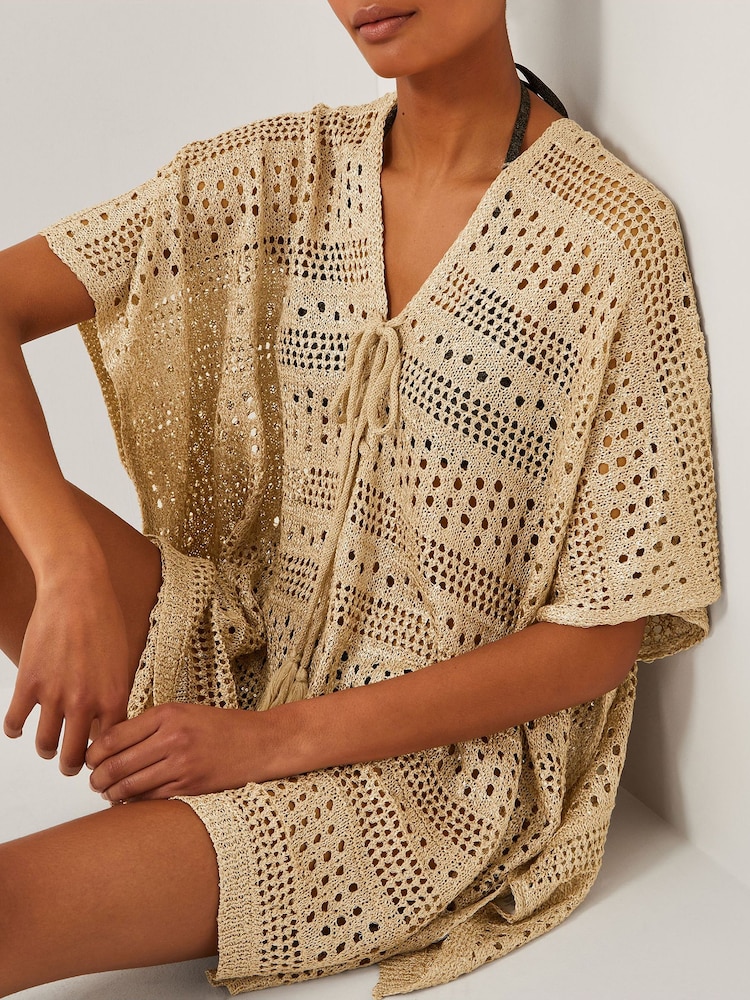 Monsoon Metallic Rosa Knit Mini Kaftan - Image 4 of 4 Monsoon Metallic Rosa Knit Mini Kaftan - Image 4 of 4