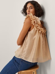 Monsoon Orange Ella Sleeveless Frill Top - Image 2 of 5