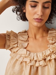 Monsoon Orange Ella Sleeveless Frill Top - Image 4 of 5