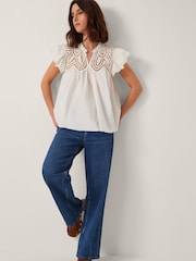 Monsoon Zadie Broderie Frill Top - Imagem 2 de 5