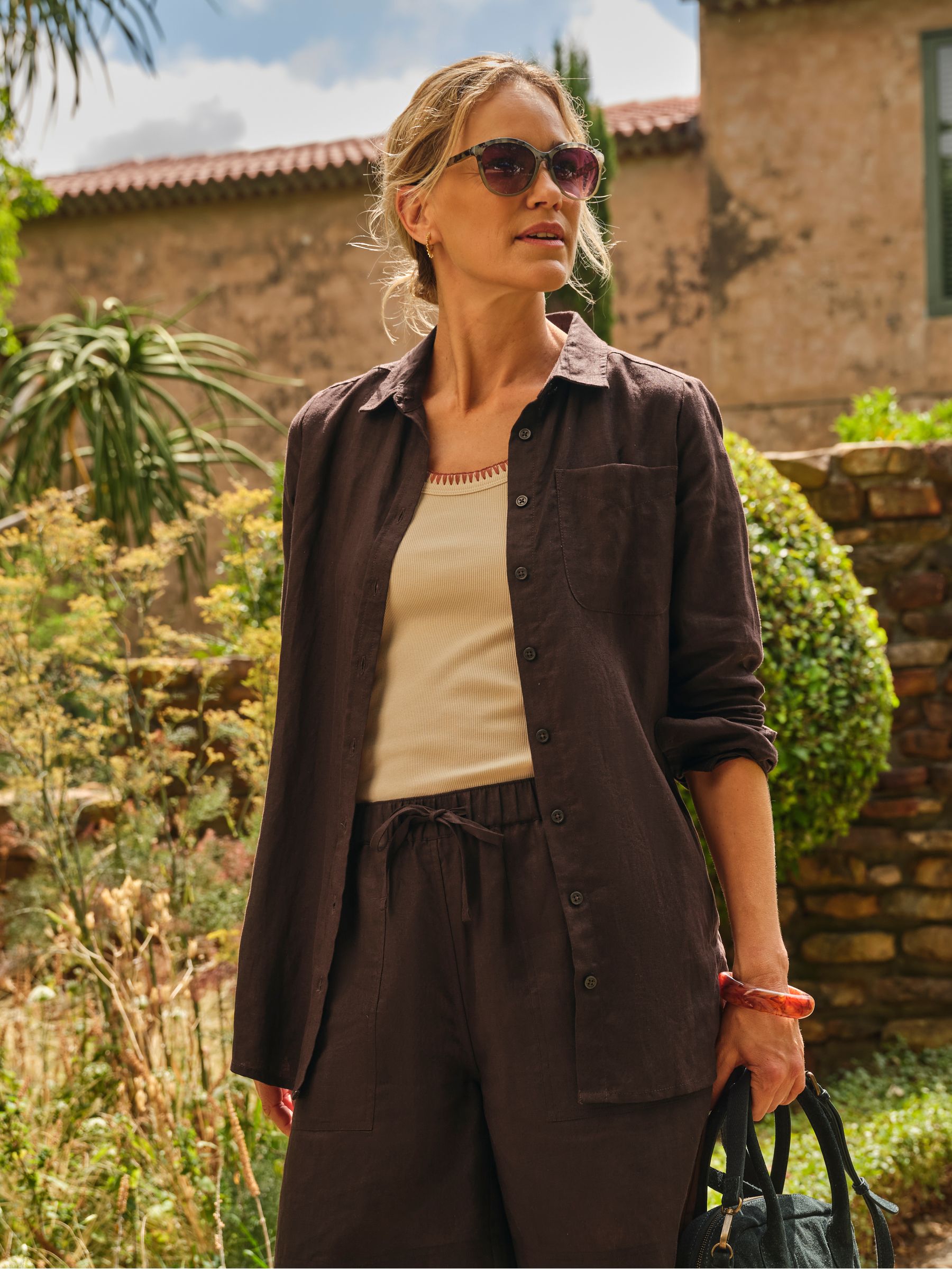 Buy FatFace Olivia Chocolate Brown 100% Linen Shirt from Next USA