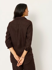 FatFace Olivia Chocolate Brown Linen Shirt - Image 2 of 6