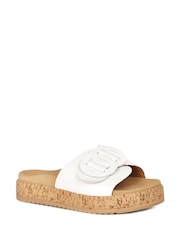 Gabor Kirby Leather Fashion White Mules - Image 3 of 5