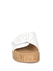 Gabor Kirby Leather Fashion White Mules - Image 4 of 5