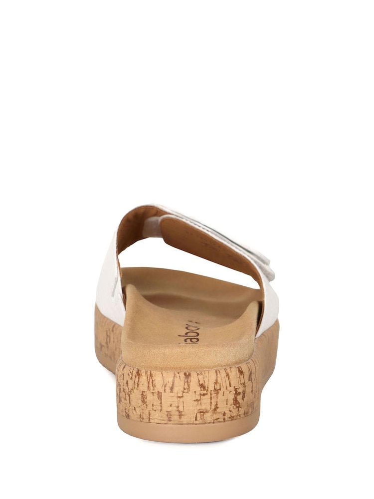 Gabor Kirby Leather Fashion White Mules - Image 5 of 5