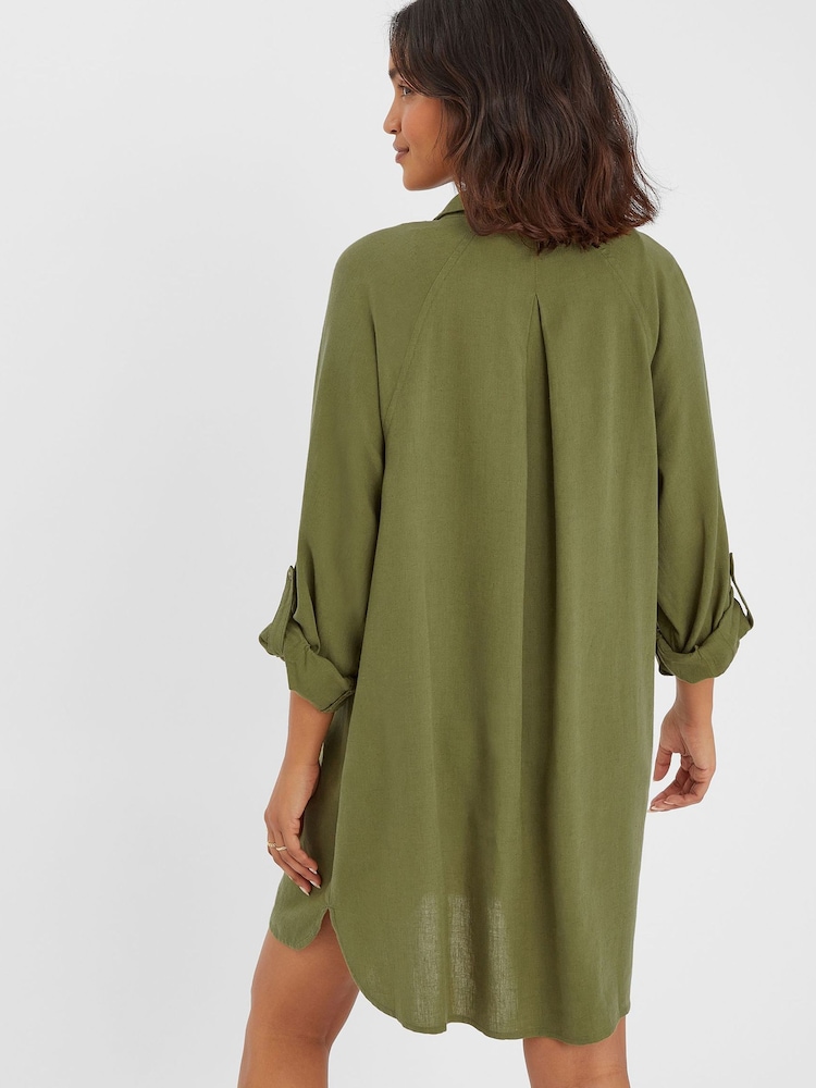 Accessorize Green Long Sleeve Beach Cover-Up Shirt - Image 2 of 4 Accessorize Green Long Sleeve Beach Cover-Up Shirt - Image 2 of 4