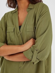 Accessorize Green Long Sleeve Beach Cover-Up Shirt - Image 3 of 4