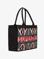Superdry Black Luxe Embroidered Tote Bag - Image 3 of 4