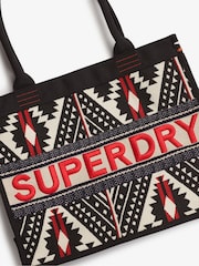 Superdry Black Luxe Embroidered Tote Bag - Image 4 of 4