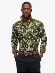 Superdry Green Long Sleeve Beach Shirt - Image 1 of 4