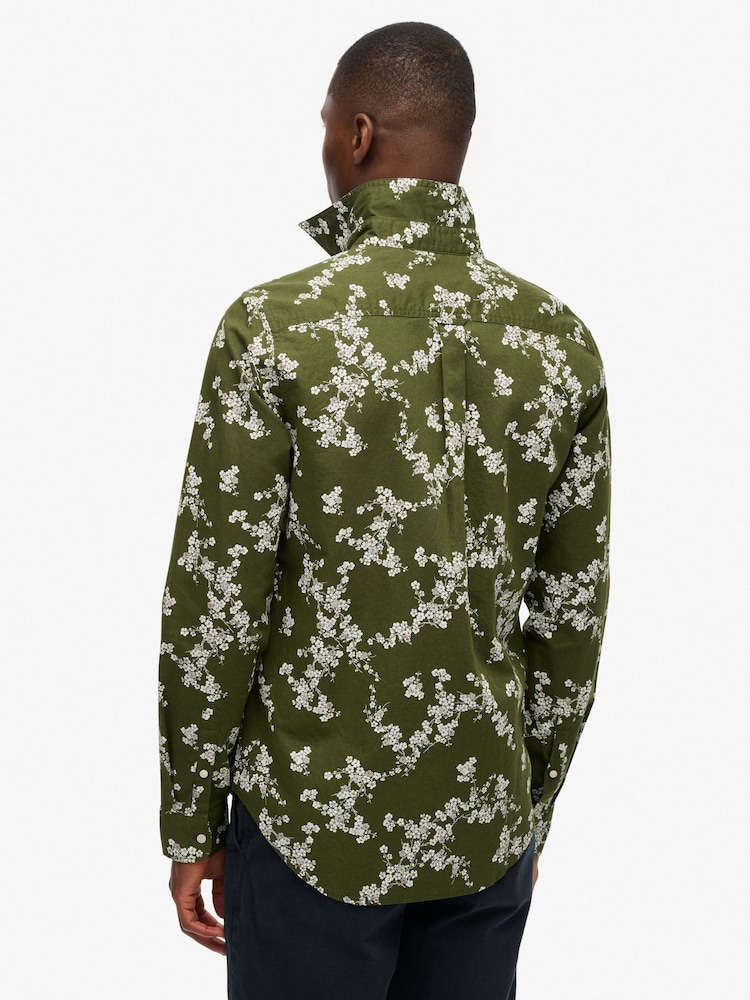 Superdry Green Long Sleeve Beach Shirt - Image 2 of 4