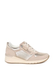 Gabor Louisina Wedge Heel Leather Nude Trainers - Image 1 of 5