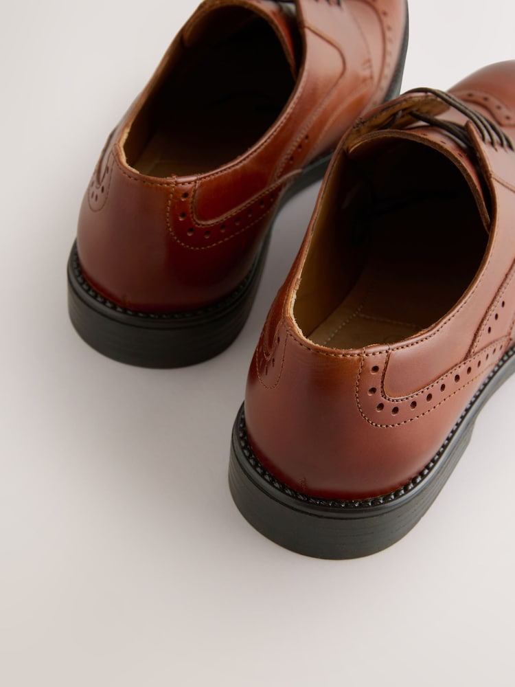 Tan Brown Leather Wingcap Brogue Shoes - Image 6 of 6 Tan Brown Leather Wingcap Brogue Shoes - Image 6 of 6