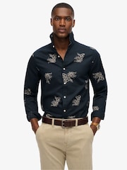 Superdry Blue Long Sleeve Beach Shirt - Image 1 of 4