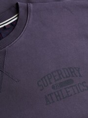 Superdry Purple Athletic Essentials Crew Sweat top - Image 6 of 6