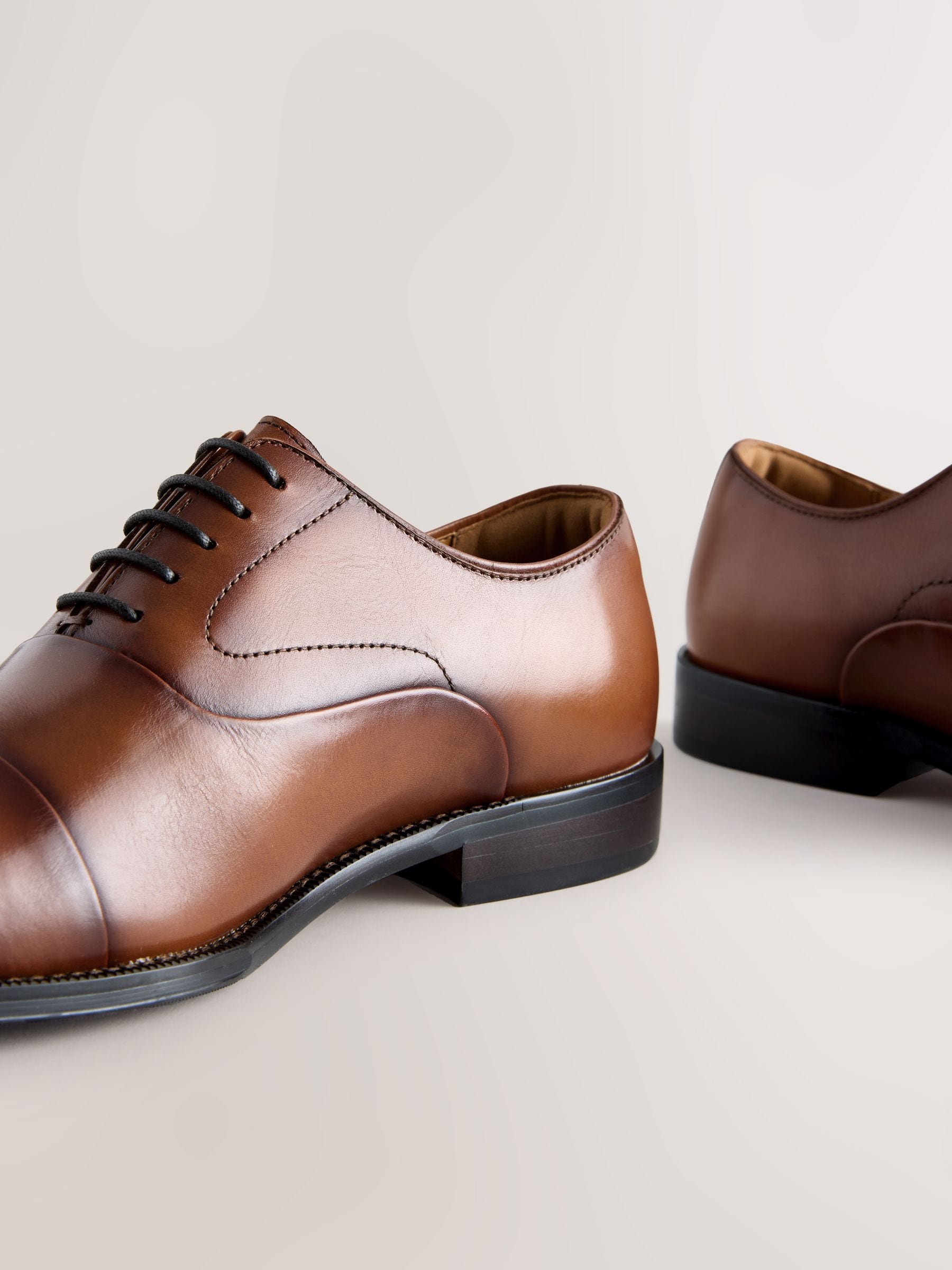 Buy Tan Brown Leather Oxford Toe Cap Shoes from Next India