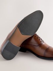 بني فاتح بني - حذاء جلد أكسفورد محدد عند الأصابع - Image 5 of 5