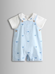 JoJo Maman Bébé Stripe Dungaree & Body Set - Image 2 de 9