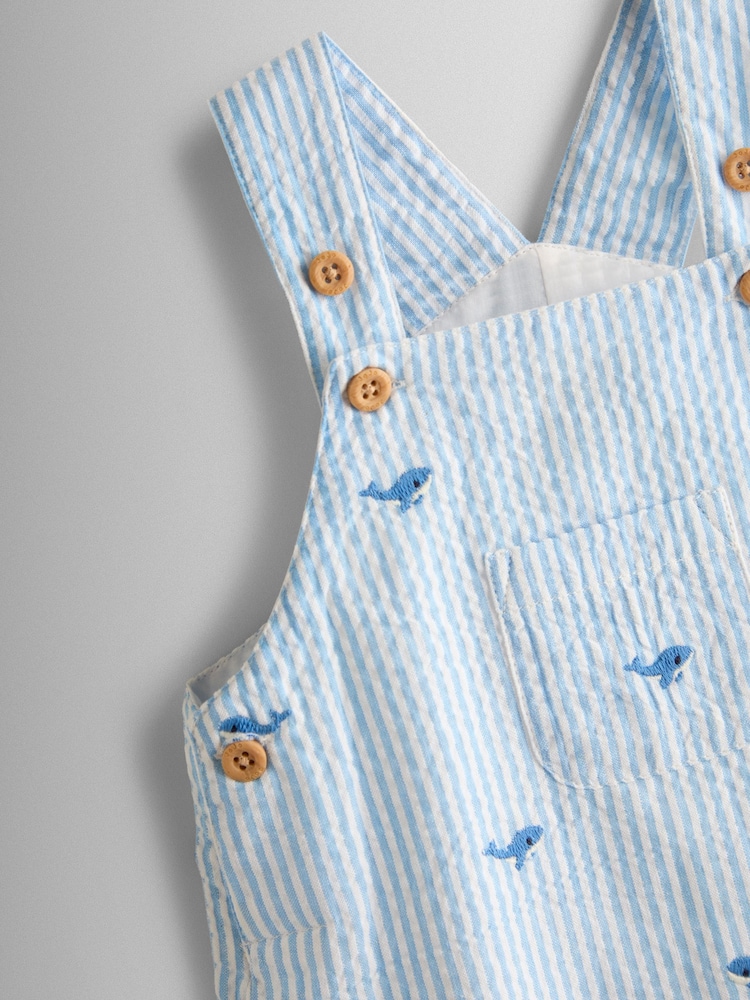 JoJo Maman Bébé Stripe Dungaree & Body Set - Image 9 de 9