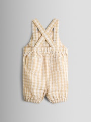 JoJo Maman Bébé Natural Peter Rabbit™ Checked Dungaree & Body Set - Image 4 of 8