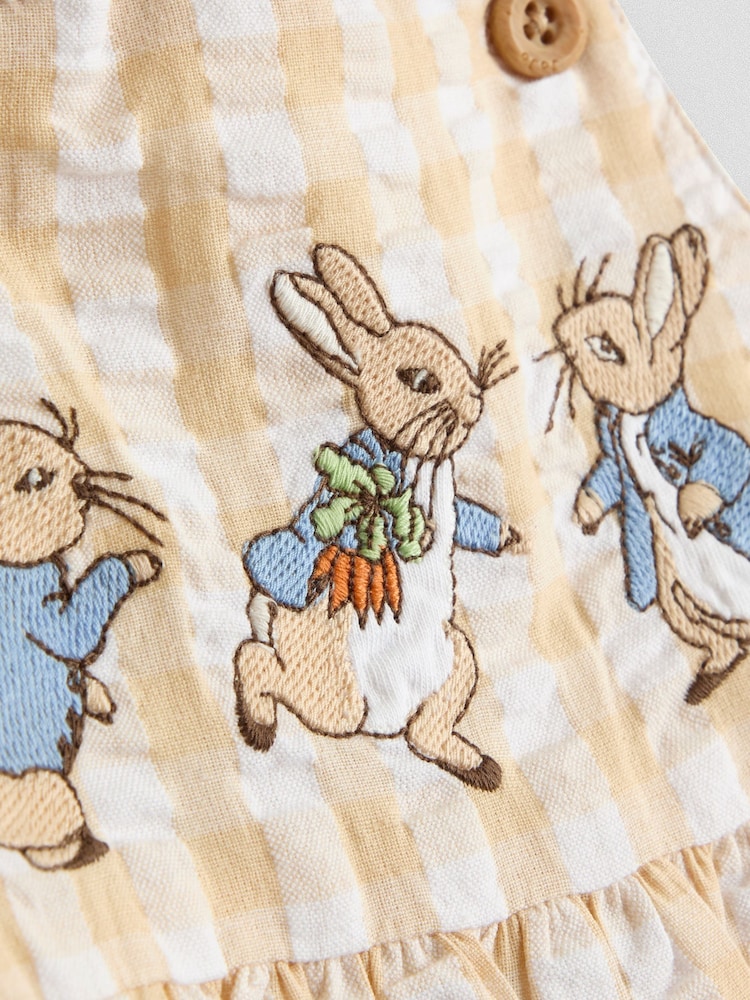 JoJo Maman Bébé Natural Peter Rabbit™ Checked Dungaree & Body Set - Image 8 of 8 JoJo Maman Bébé Natural Peter Rabbit™ Checked Dungaree & Body Set - Image 8 of 8