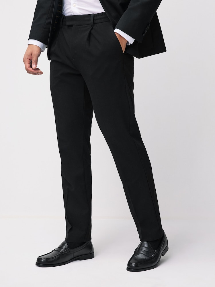 Black Standard Fit Leather Penny Loafers - Image 1 of 6