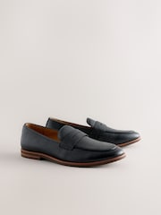 Black Leather Penny Loafers - Image 1 of 5