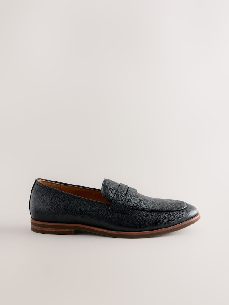 Black Leather Penny Loafers - Image 2 of 5