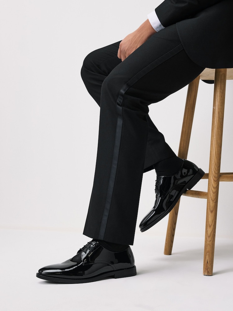 Black Patent Leather Derby Shoes - Image 1 of 7 Black Patent Leather Derby Shoes - Image 1 of 7